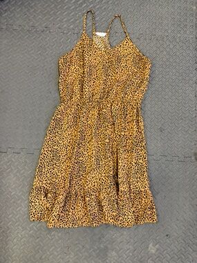 First Love Leopard Print Tank Dress in Mustard and Black